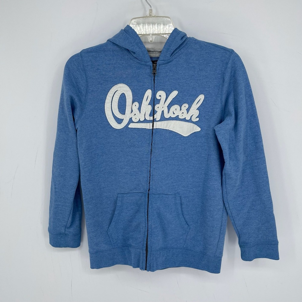 OshKosh Boys Blue Logo Full Zip Hoodie Size 12